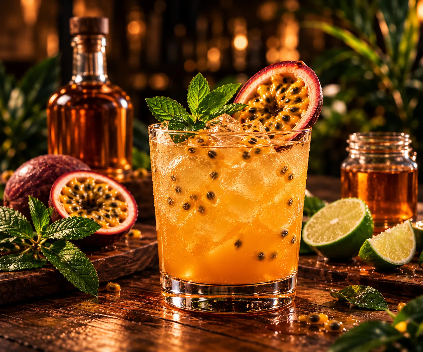 Arak Tea Passion, garnished with passion fruit